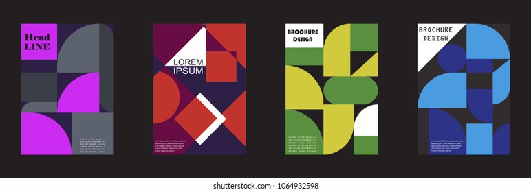 Retro geometric covers design. Eps10 vector.