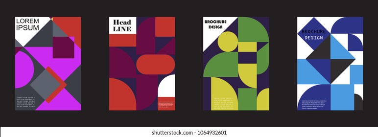 Retro geometric covers design. Eps10 vector.
