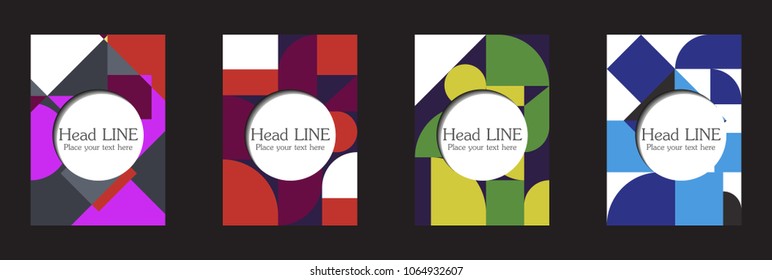 Retro geometric covers design. Eps10 vector.