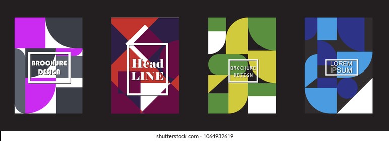 Retro geometric covers design. Eps10 vector.