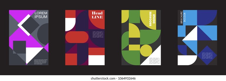 Retro geometric covers design. Eps10 vector.