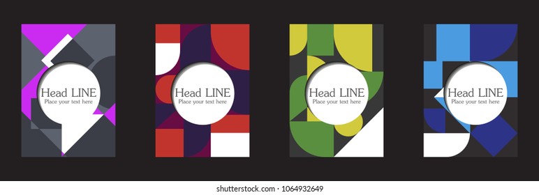 Retro geometric covers design. Eps10 vector.