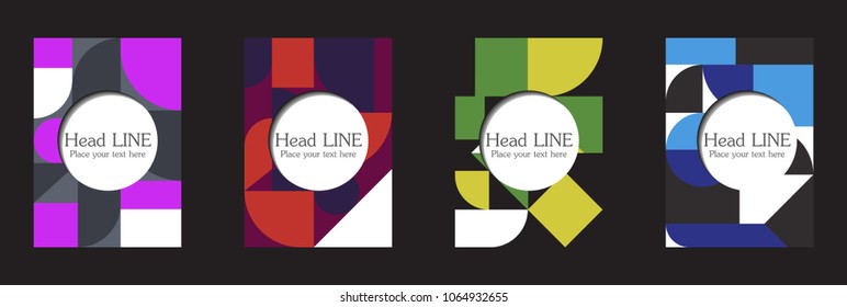 Retro geometric covers design. Eps10 vector.