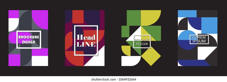 Retro geometric covers design. Eps10 vector.