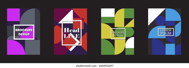 Retro geometric covers design. Eps10 vector.