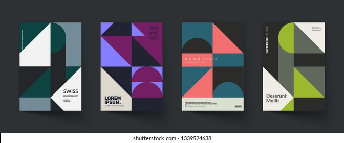 Retro geometric covers design. Eps10 vector.