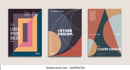 Retro geometric covers design. Eps10 vector.