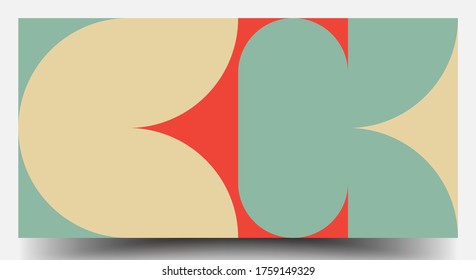 Retro Geometric Covers Set. Swiss Modernism. Geometric Pattern Design Of Vector Scandinavian Abstract Color. Colorful Modernism. Simple Shapes Composition. Futuristic Patterns.