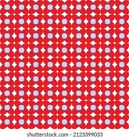 Retro Geometric Cross Squares Floral Style Seamless Trendy Colored Minimal Chic Pattern Perfect for Allover Fabric Print or Wrapping Paper Red Tones