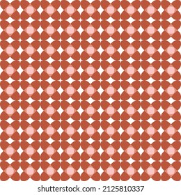 Retro Geometric Cross Squares Floral Style Seamless Trendy Colored Minimal Chic Pattern Perfect for Allover Fabric Print or Wrapping Paper Amber Brown Pink Tones