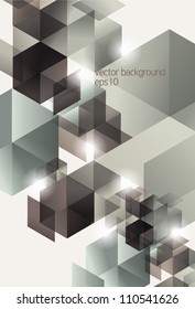 Retro Geometric Cube Design Background