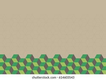 Retro geometric cubes,hexagon abstract background. Vector illustration.