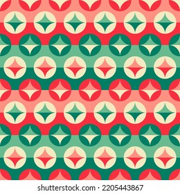 Retro geometric element seamless pattern design for christmas holidays background.