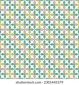 Retro Geometric Floral Decorative Shape Vector Abstract Pattern Seamless Texture Trendy Background For Hand-drawn Fashion Prints Plain Wallpaper Modern Style Design Mixed Geometric Pattern All Fashion