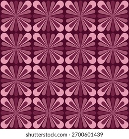 Diseño de fondo decorativo de repetición sin fisuras de patrón floral geométrico retro