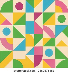 Padrão sem emenda floral geométrico retrô em cores de pastel macio