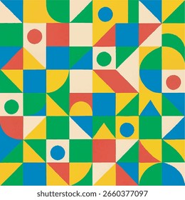 Padrão sem emenda floral geométrico retrô em cores de pastel macio