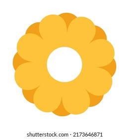 Retro Geometric Flower Flat Vector Icon