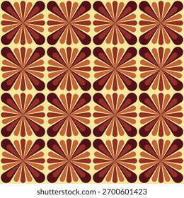 Fondo geométrico retro del patrón inconsútil del azulejo de la repetición del poder de la flor