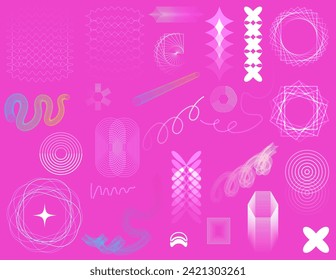 conjunto de formas vectoriales dibujadas a mano retro 