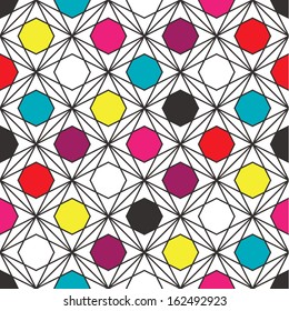 Retro Geometric Hexagon Pattern