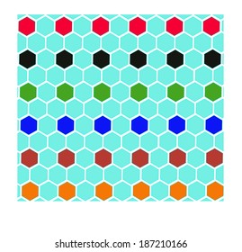 Retro geometric hexagon pattern