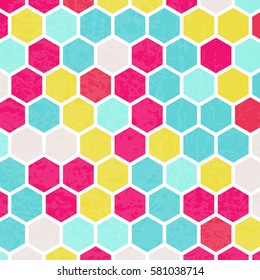 Retro geometric hexagon pattern