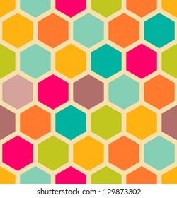 Retro Geometric Hexagon Seamless Pattern
