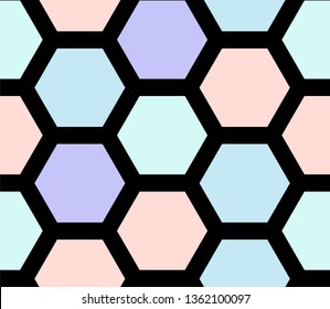 Retro geometric hexagon seamless pattern