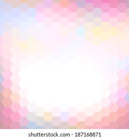 Retro geometric hexagon seamless pattern. Colorful mosaic banner. Summer or spring theme. vector illustration