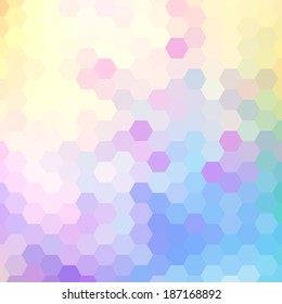 Retro geometric hexagon seamless pattern. Colorful mosaic banner. Summer or spring theme. vector illustration