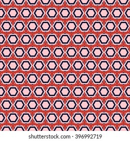 Retro geometric hexagon seamless pattern