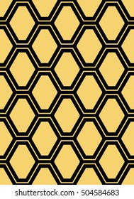 Retro geometric hexagon seamless pattern.