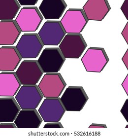 Retro geometric hexagon seamless pattern