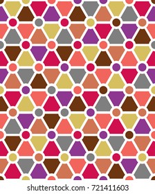 Retro geometric hexagon seamless pattern