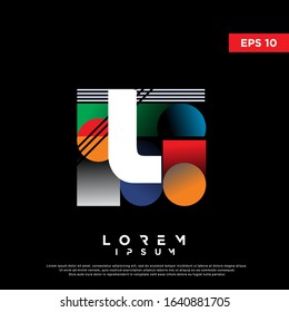 retro geometric initial letter l logo. modern icon, template design