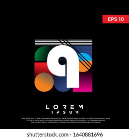 retro geometric initial letter q logo. modern icon, template design