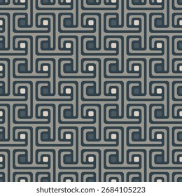 Retro geometrisches Labyrinth endlos gerundete Linie Kunst nahtloses Muster