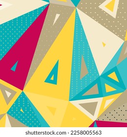 retro geometric  mid-century modern pattern with triangle