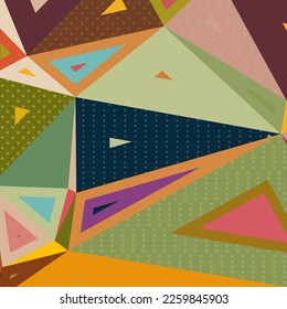 Retro-geometrisches, modernes Muster aus der Mitte des Jahrhunderts mit Dreieck