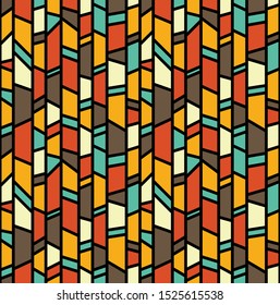 Retro geometric pattern. Colorful seamless print design.