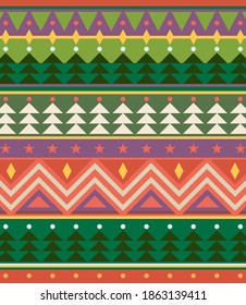 Retro geometric pattern design, Christmas style, vector illustration