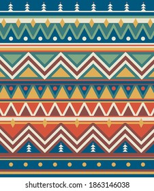 Retro geometric pattern design, Christmas style, vector illustration