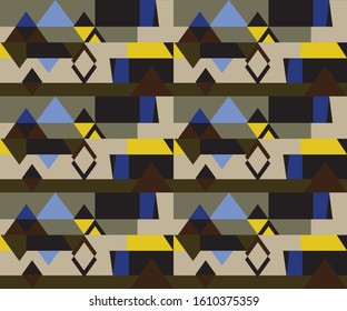 retro geometric pattern design for fabric