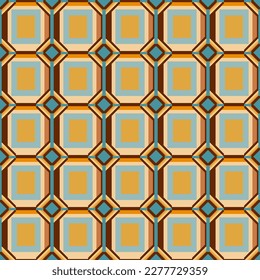 Retro geometric pattern. Flat mosaic print. 