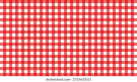 Patrón geométrico retro en estilo italiano, patrón a cuadros rojo y blanco sin costuras. Diseño textil a cuadros para mantas de picnic, manteles, telas a cuadros y ropa.