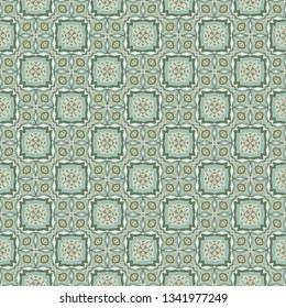 Retro geometric pattern. Print, cloth design, wallpaper. Vector seamless pattern in green.