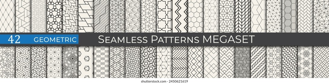 Retro geometric pattern print collection. Vintage art unique vector pattern set.