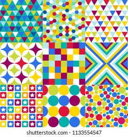 Retro geometric pattern set