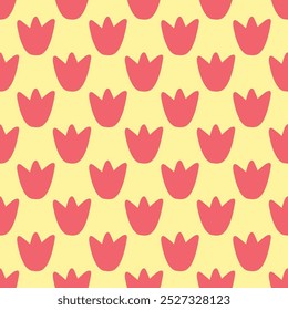 Retro geometric seamless flowers pattern
